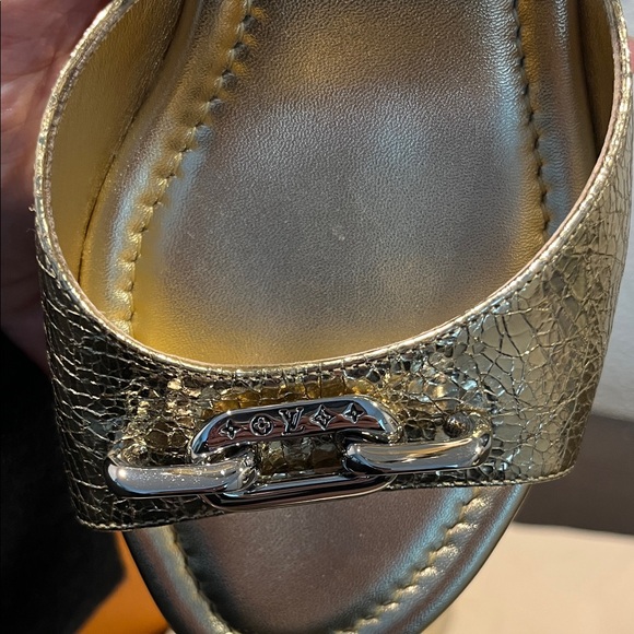 Louis Vuitton Shimmering Gold Sandals - Picture 5 of 12